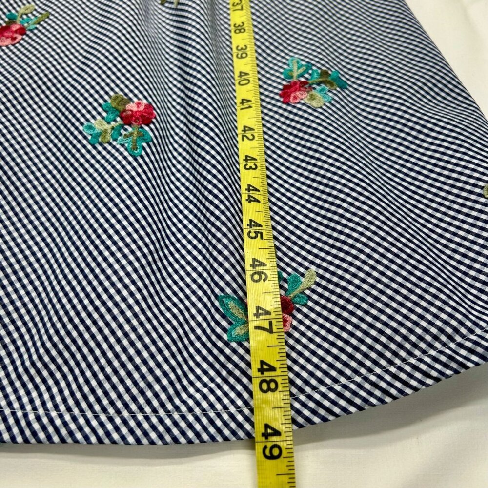 Anne Klein Gingham Floral Embroidered Maxi Dress Women's 6 - Picture 12 of 15
